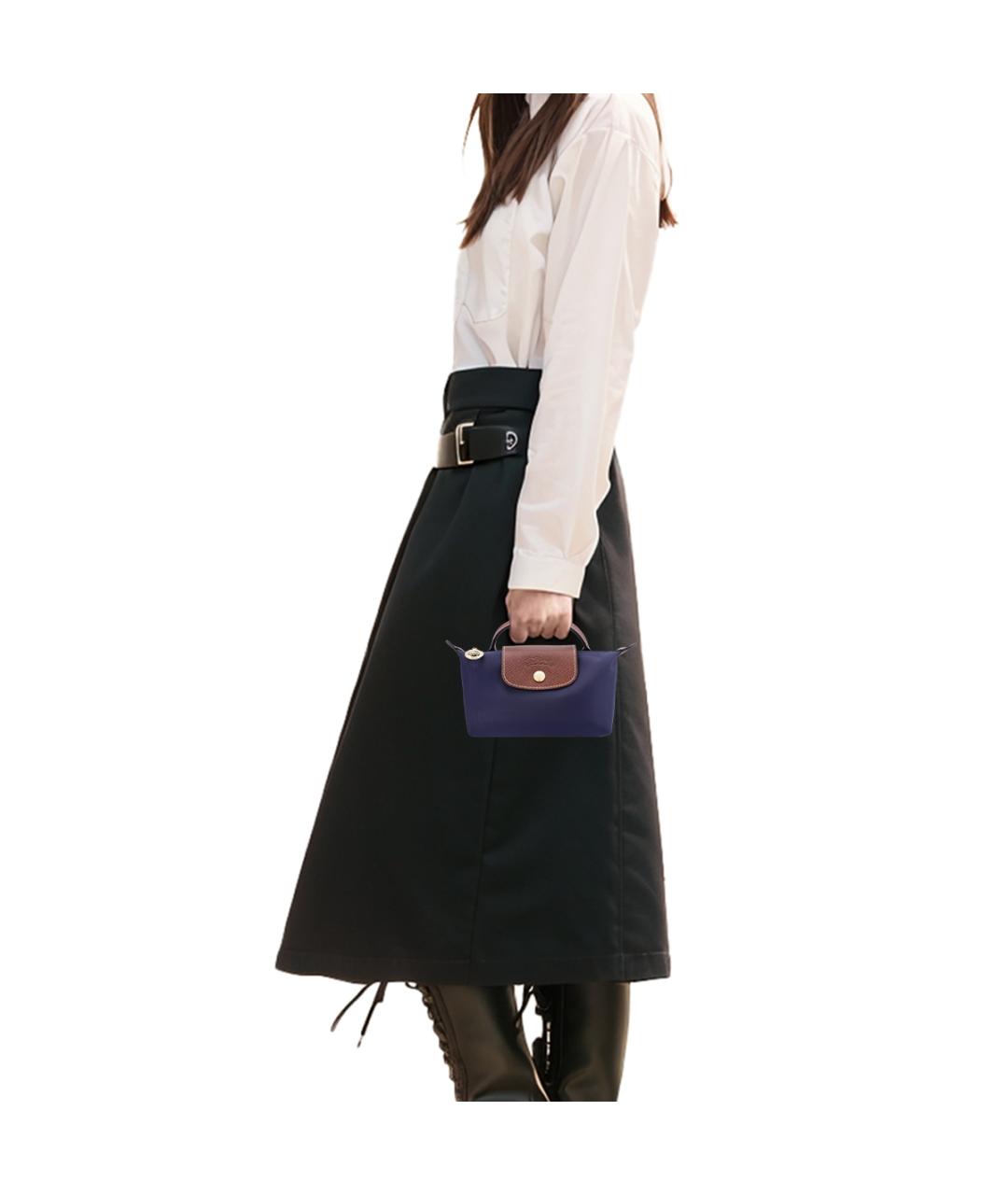 LONGCHAMP Темно-синяя тканевая сумка через плечо, фото 6