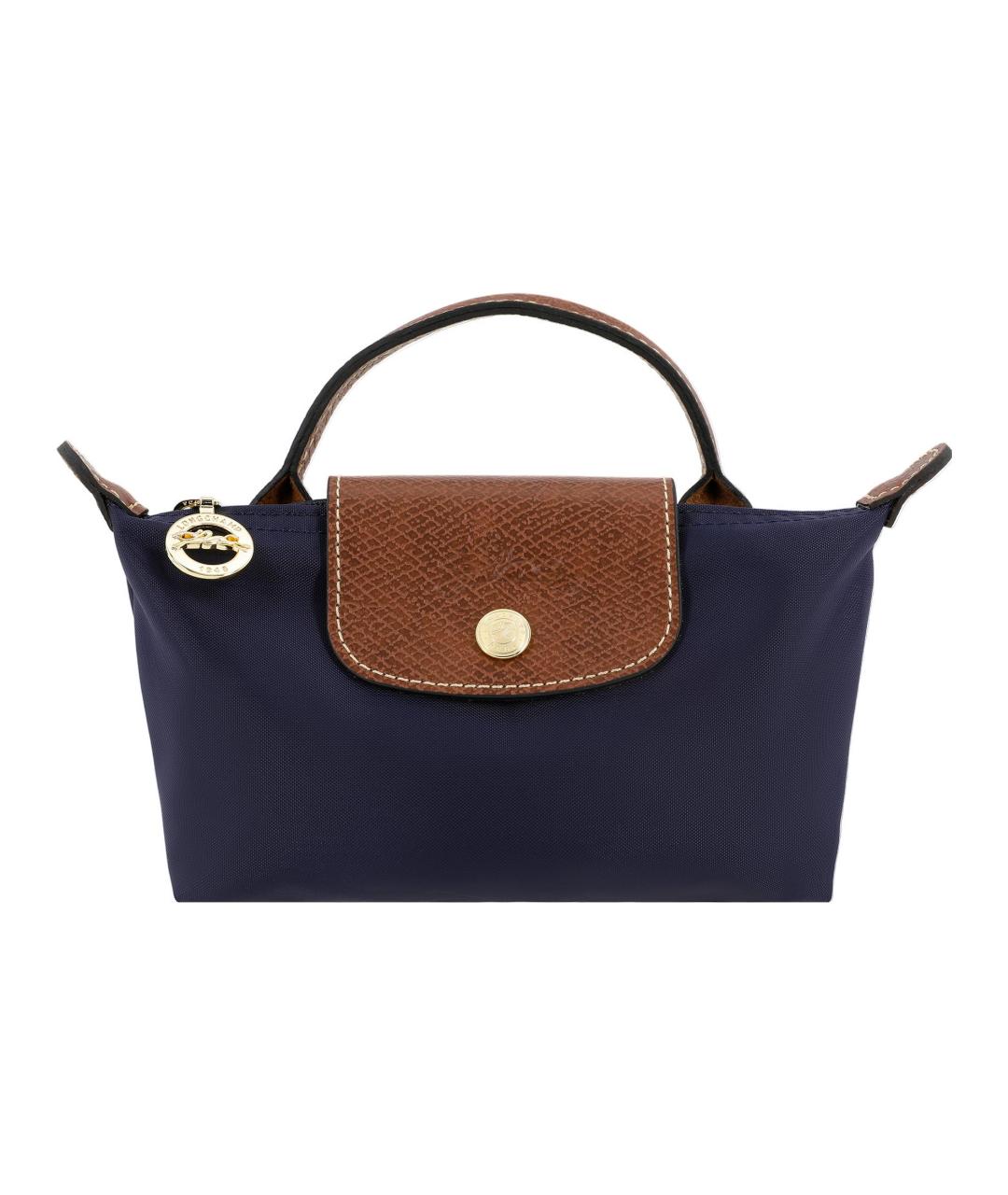 LONGCHAMP Темно-синяя тканевая сумка с короткими ручками, фото 1