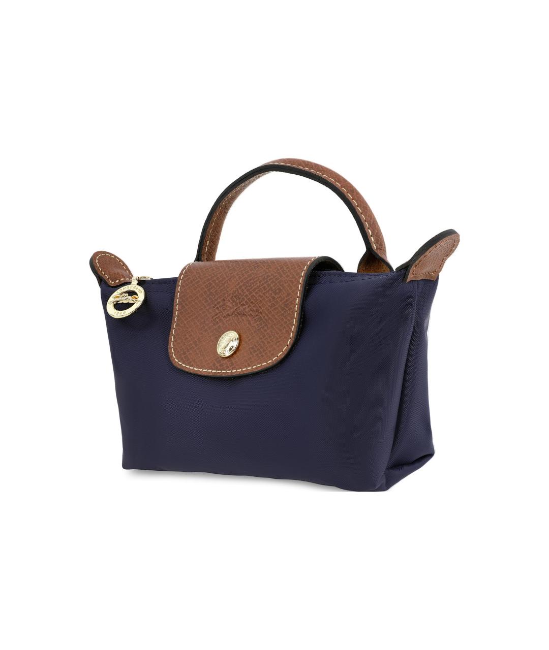 LONGCHAMP Темно-синяя тканевая сумка с короткими ручками, фото 2