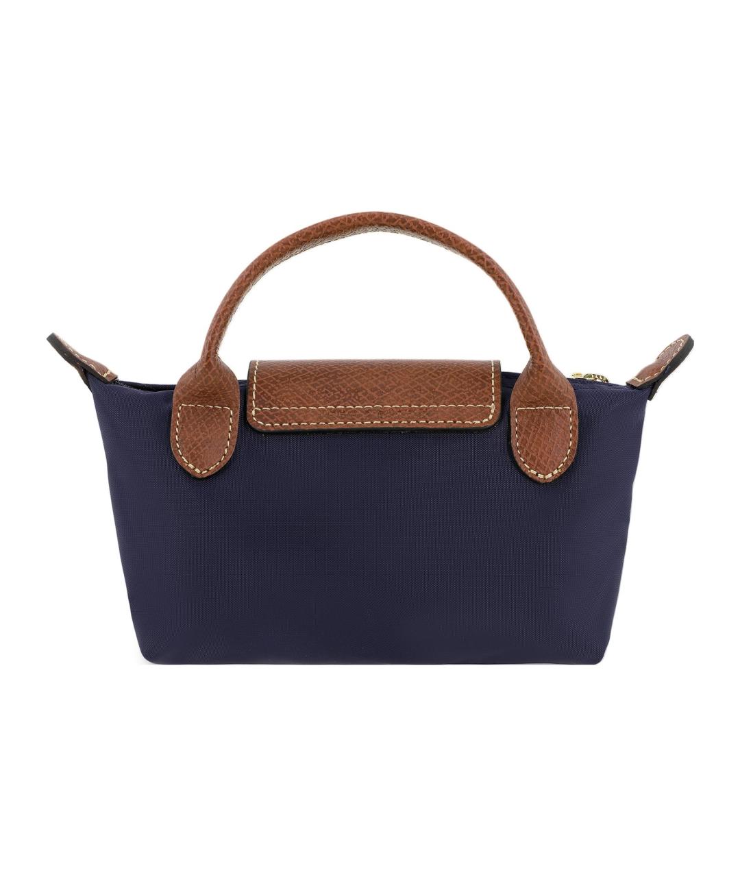 LONGCHAMP Темно-синяя тканевая сумка с короткими ручками, фото 3
