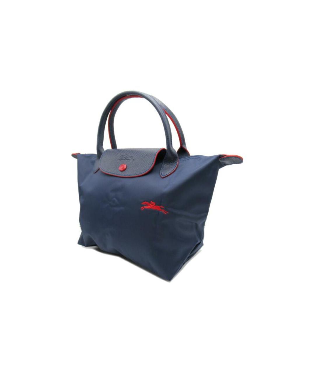 LONGCHAMP Темно-синяя тканевая сумка с короткими ручками, фото 2