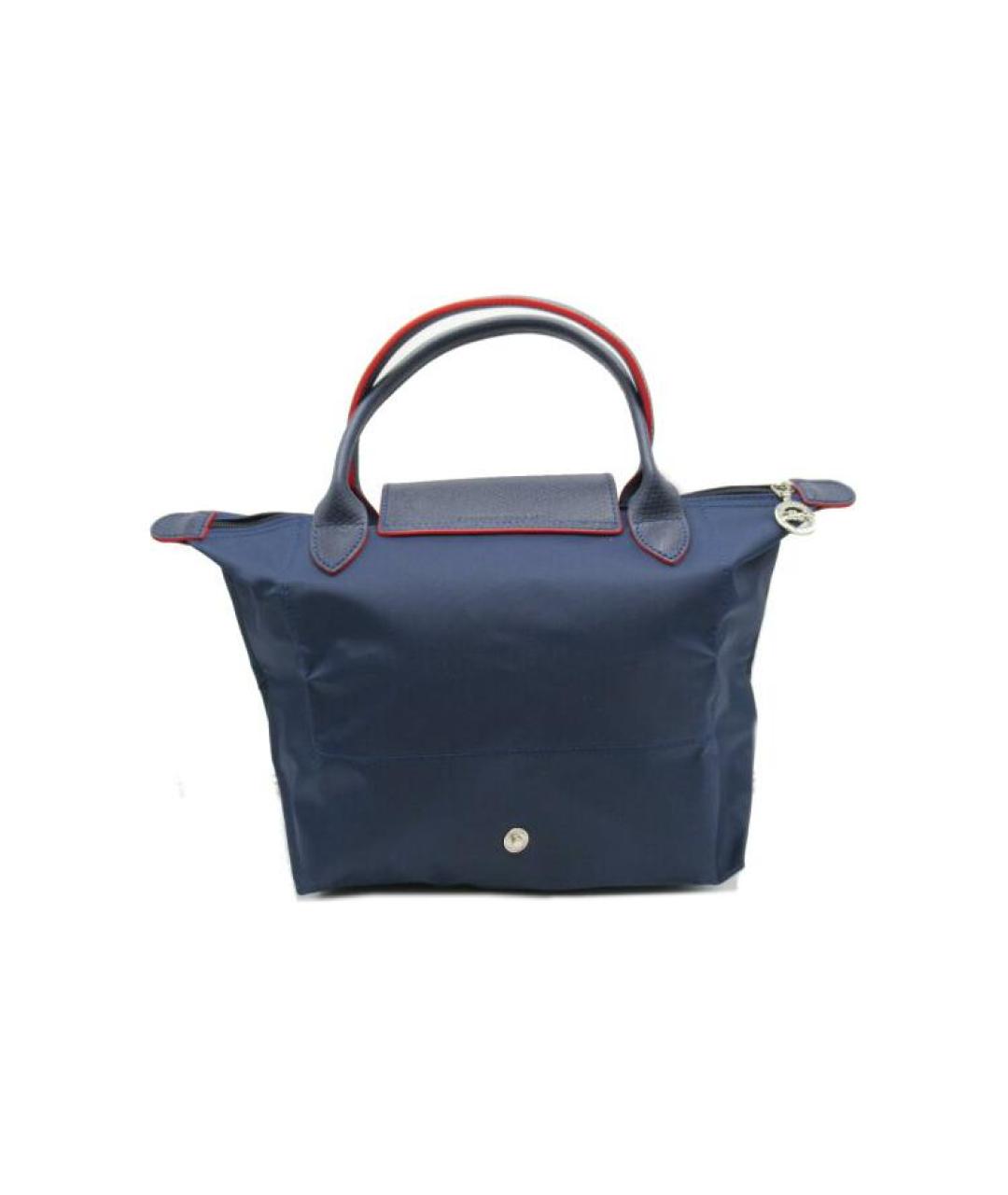 LONGCHAMP Темно-синяя тканевая сумка с короткими ручками, фото 3