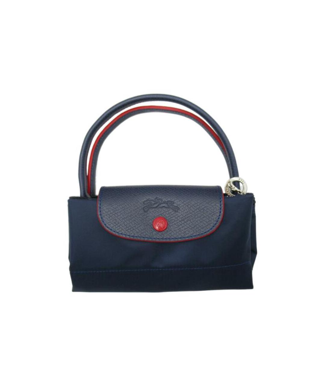 LONGCHAMP Темно-синяя тканевая сумка с короткими ручками, фото 4