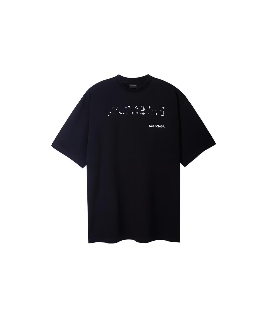 BALENCIAGA Черная хлопковая футболка, фото 1