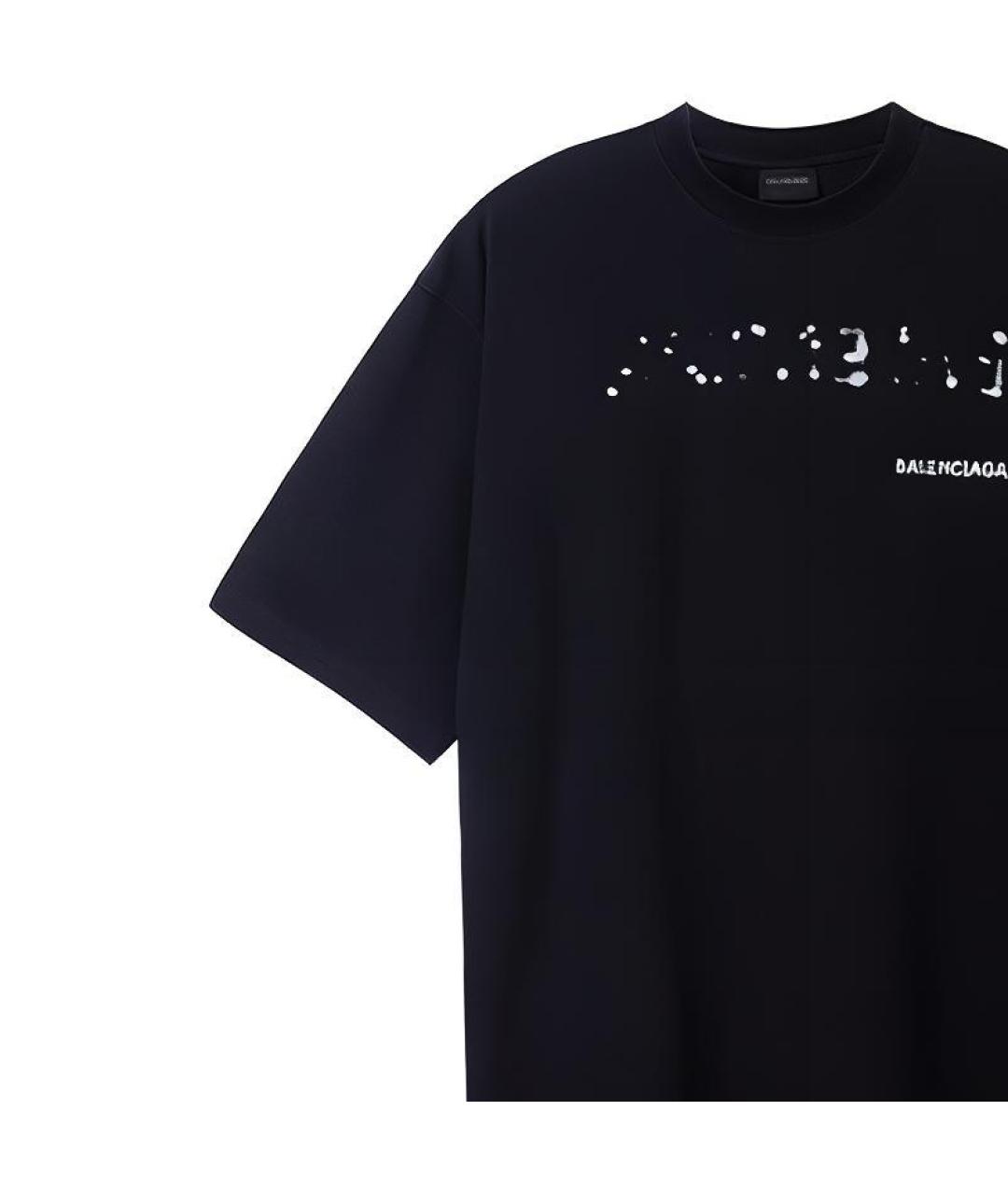 BALENCIAGA Черная хлопковая футболка, фото 3