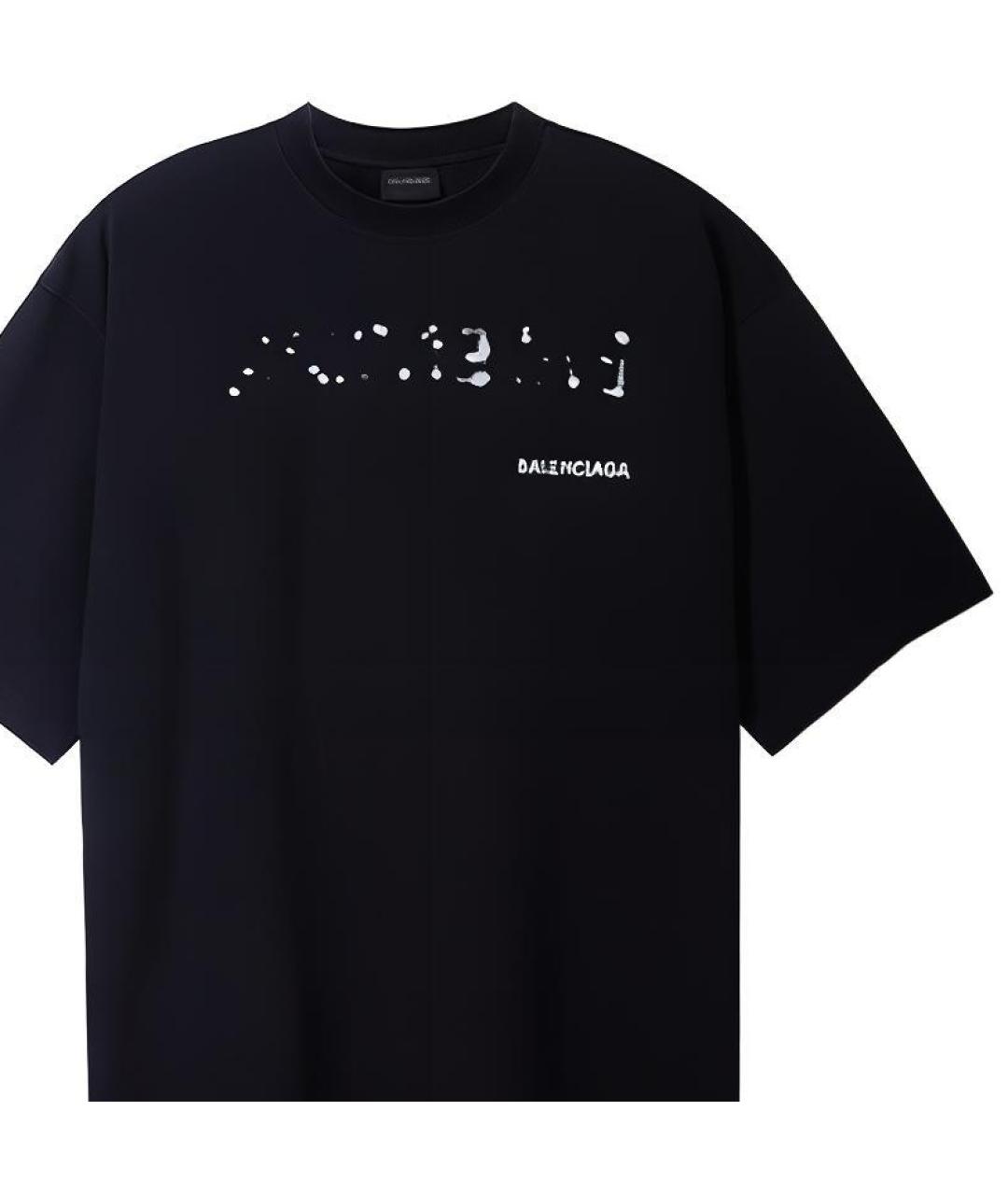 BALENCIAGA Черная хлопковая футболка, фото 4