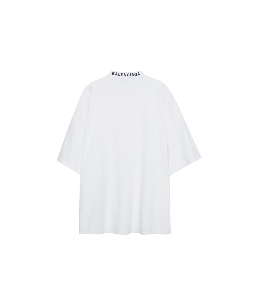 BALENCIAGA Белая хлопковая футболка, фото 2