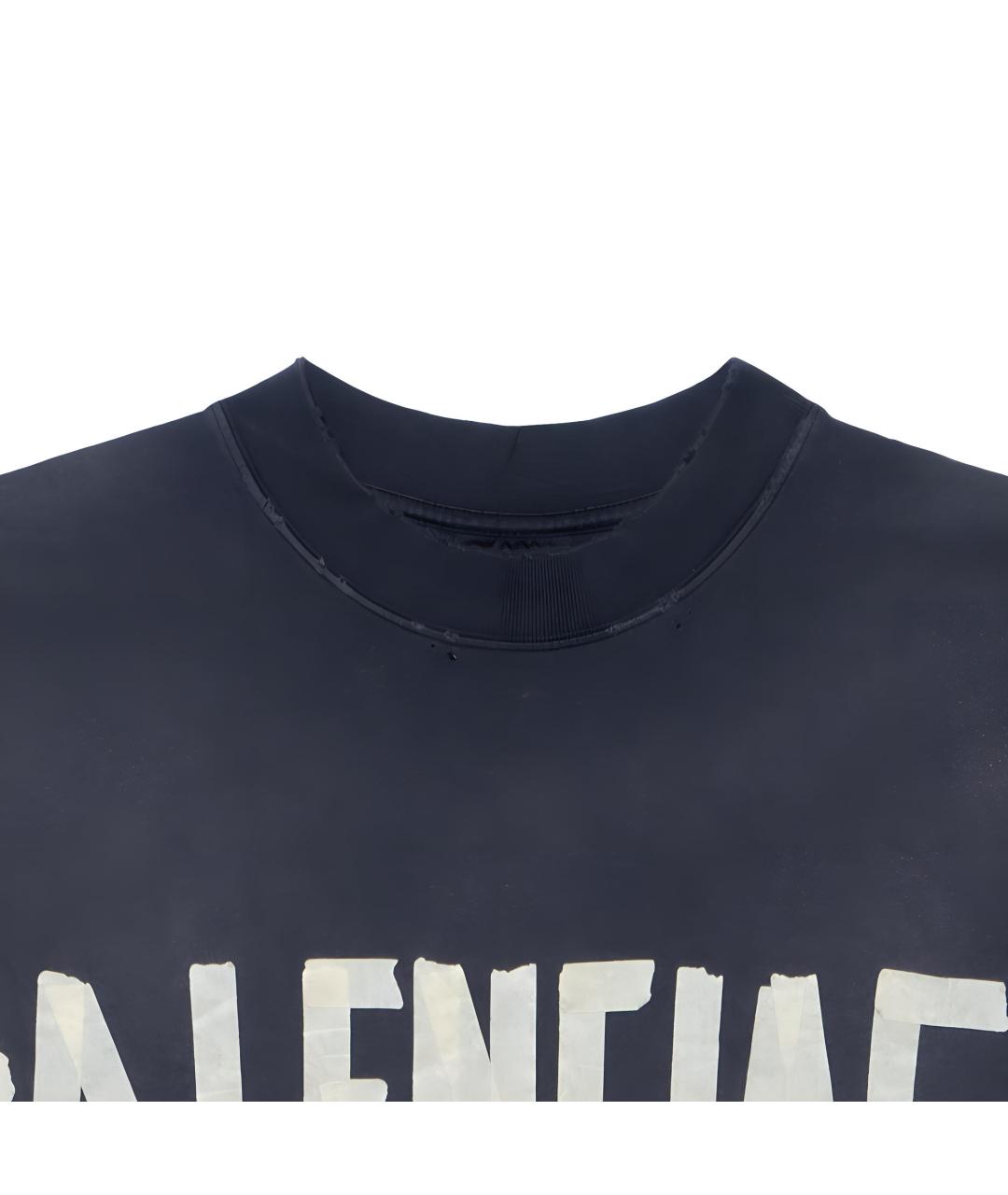 BALENCIAGA Черная хлопковая футболка, фото 3