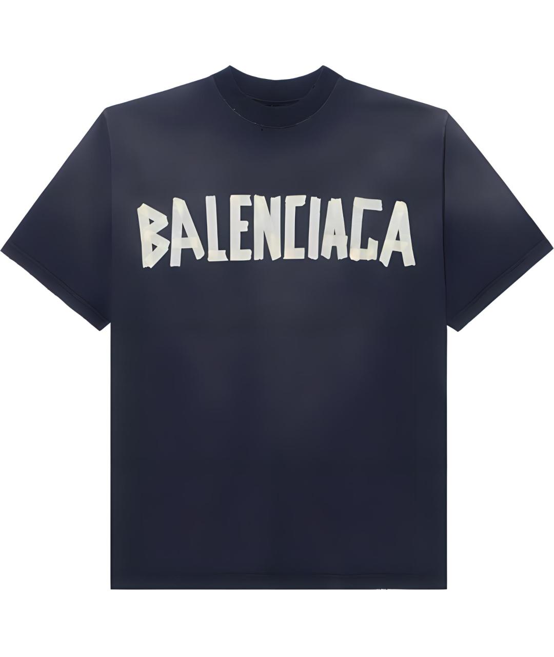 BALENCIAGA Черная хлопковая футболка, фото 1