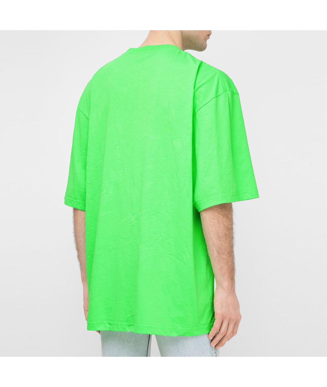 BALENCIAGA Зеленая хлопковая футболка, фото 4
