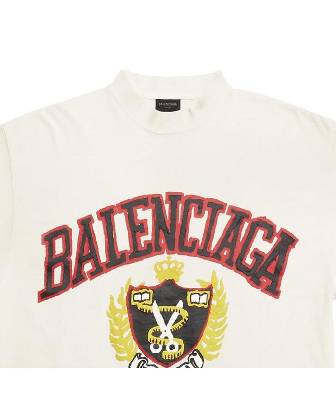 BALENCIAGA Бежевая хлопковая футболка, фото 6