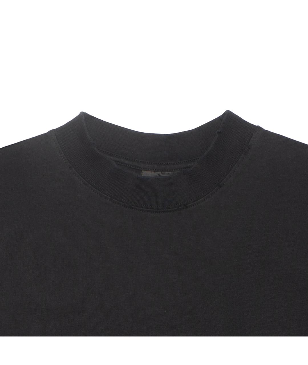 BALENCIAGA Черная хлопковая футболка, фото 6
