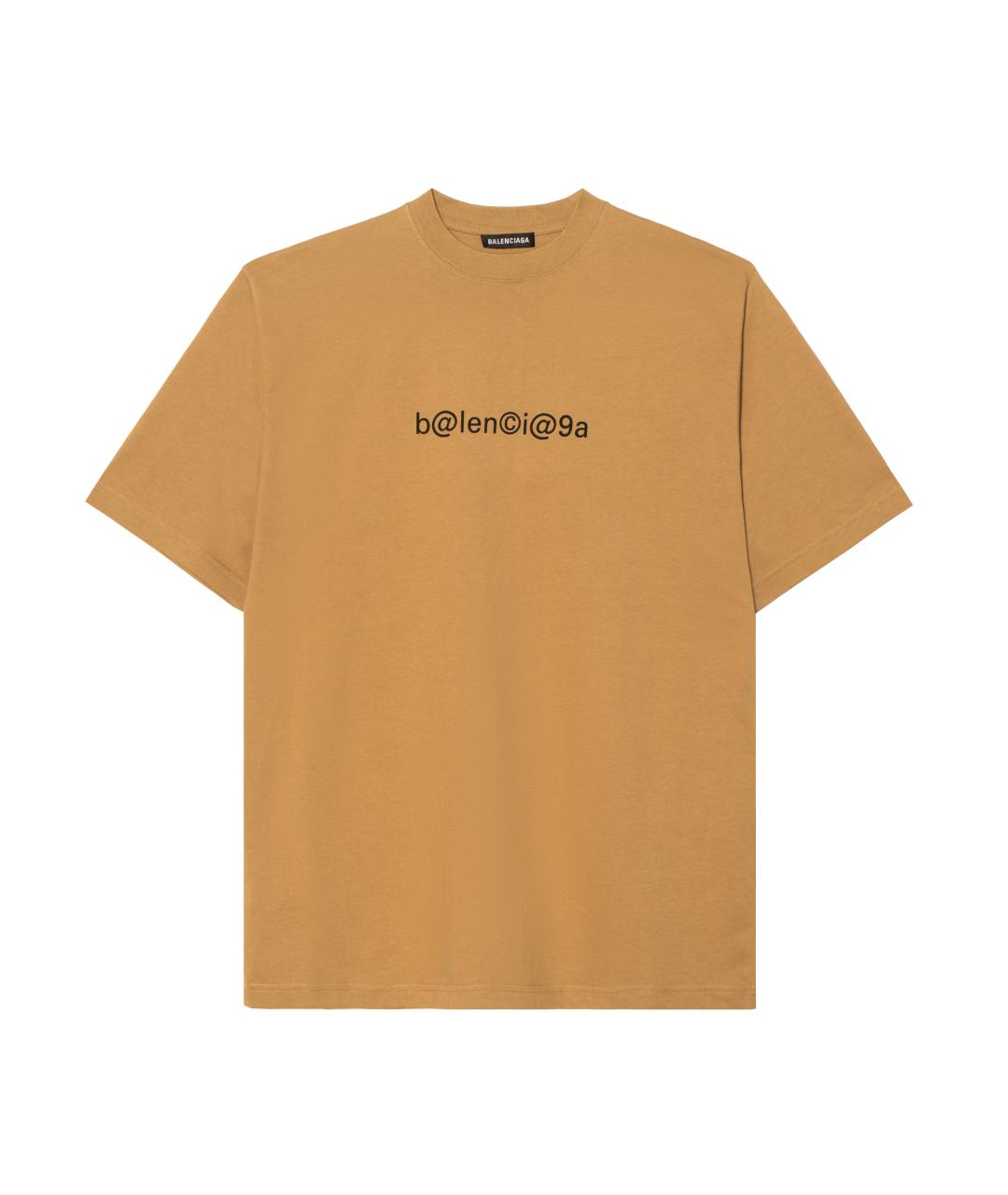 BALENCIAGA Бежевая хлопковая футболка, фото 1