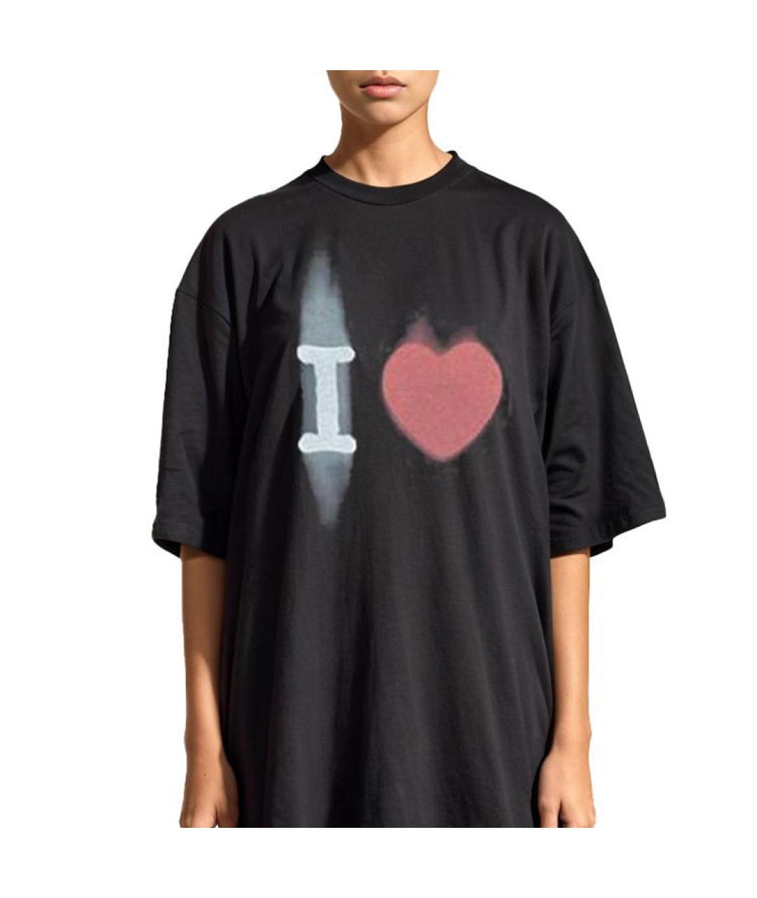 BALENCIAGA Черная хлопковая футболка, фото 3