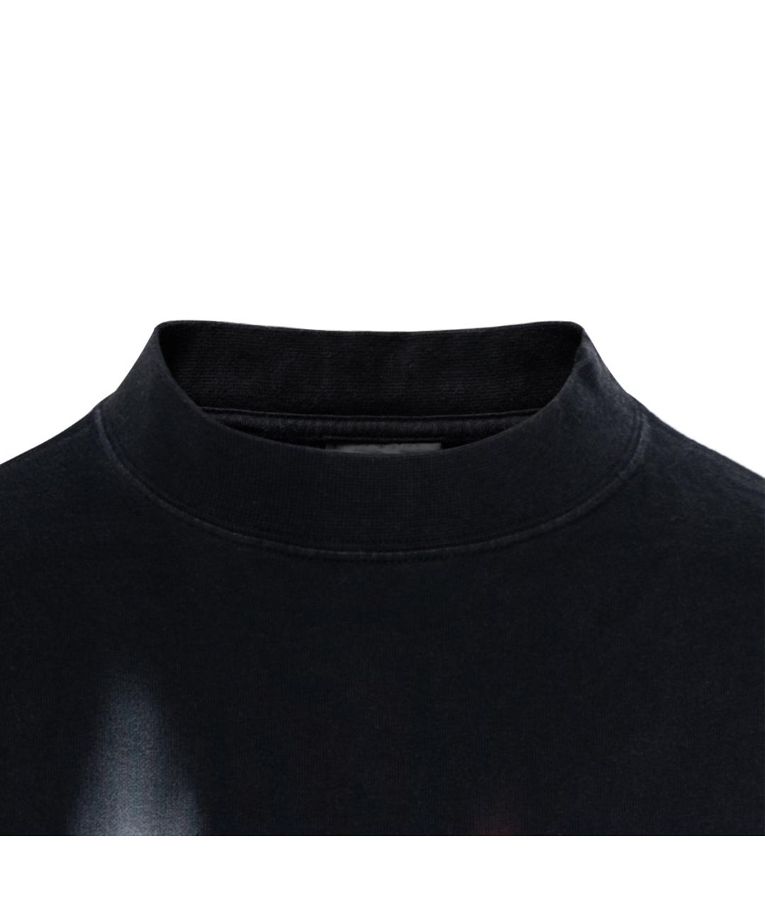 BALENCIAGA Черная хлопковая футболка, фото 5