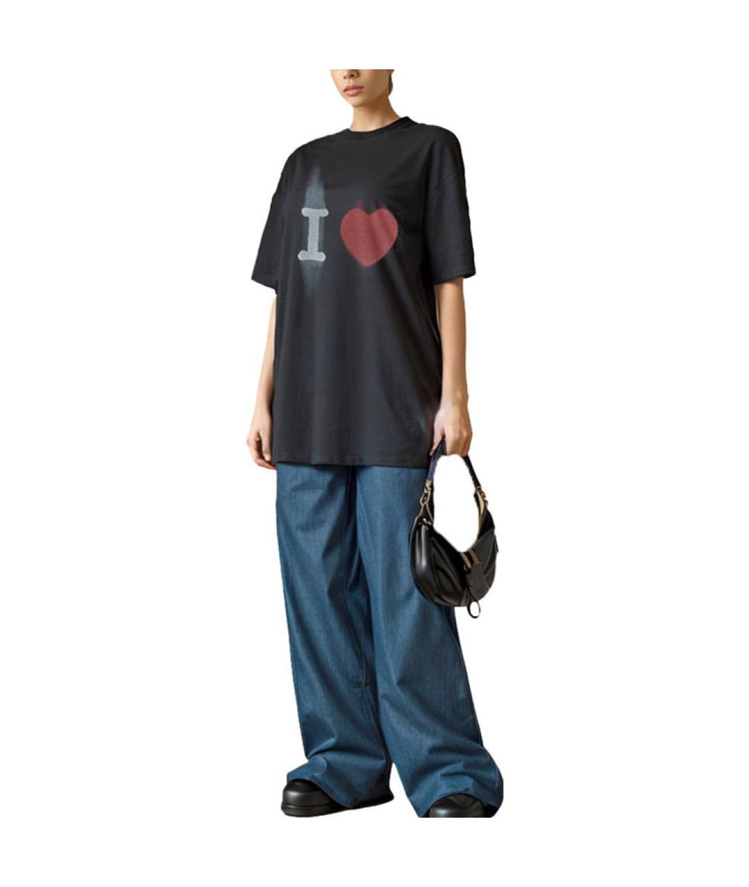 BALENCIAGA Черная хлопковая футболка, фото 4