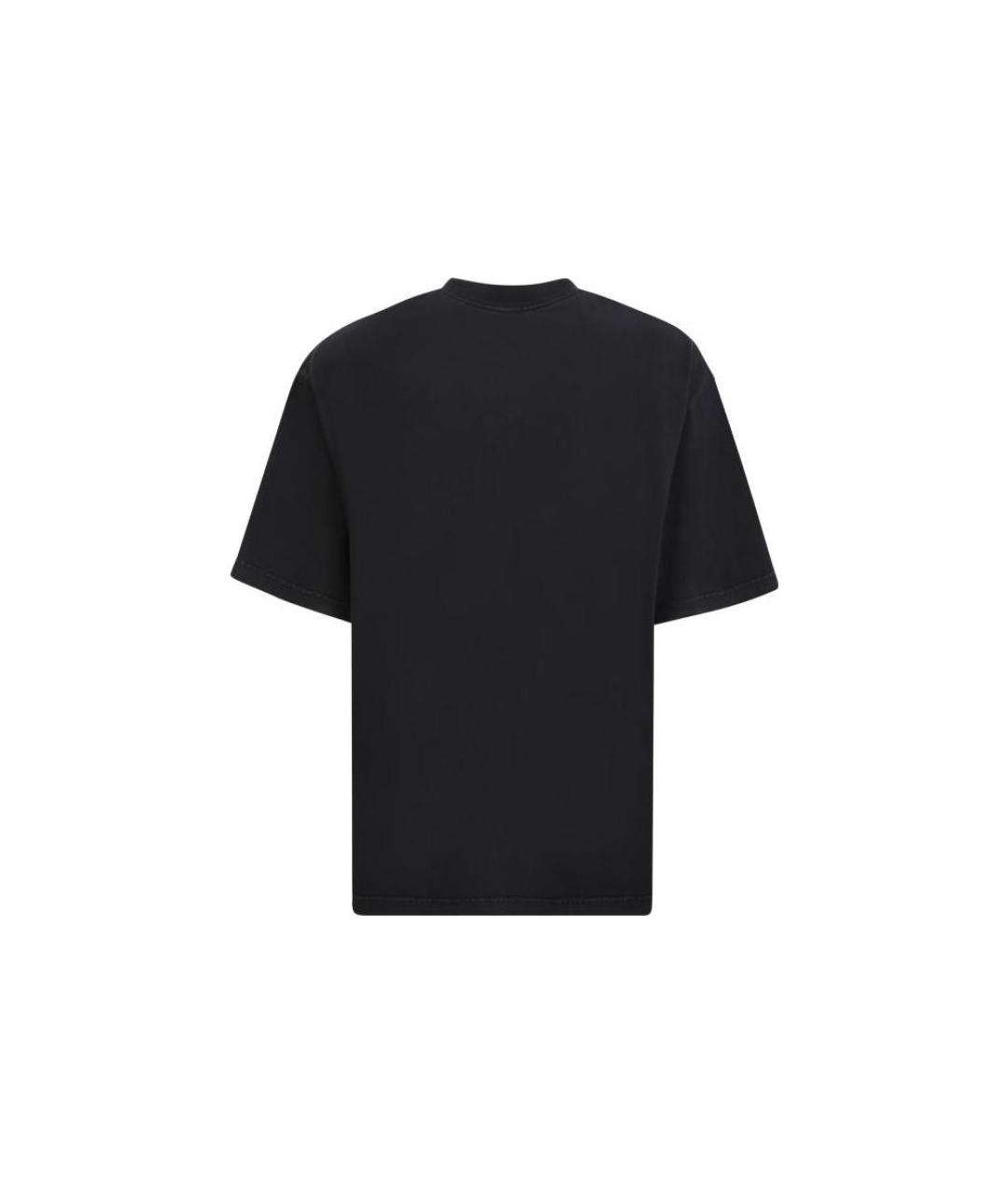 BALENCIAGA Черная хлопковая футболка, фото 2