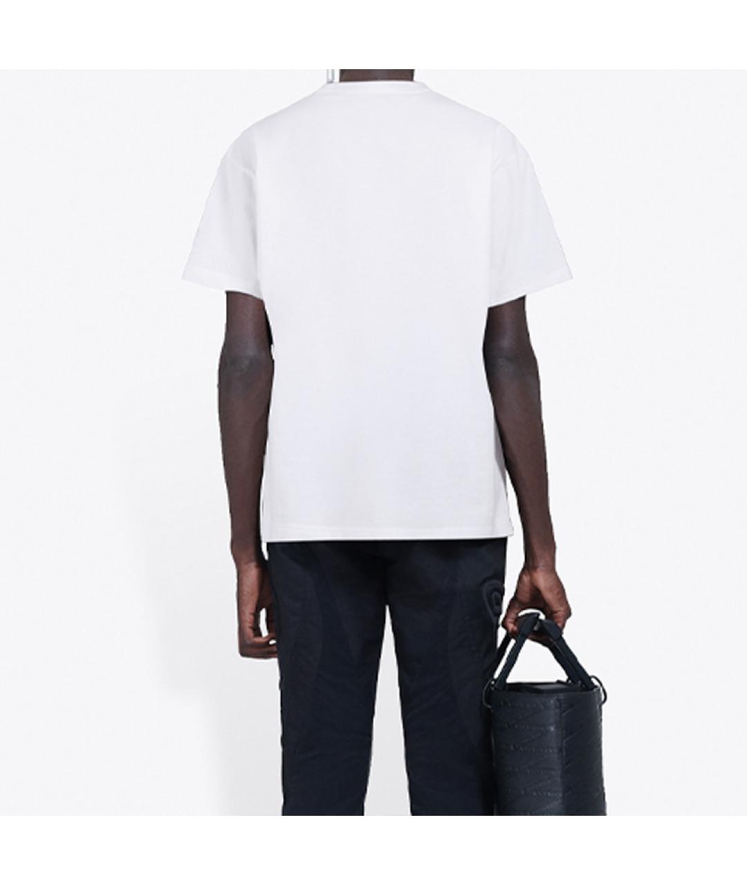 BALENCIAGA Белая хлопковая футболка, фото 4