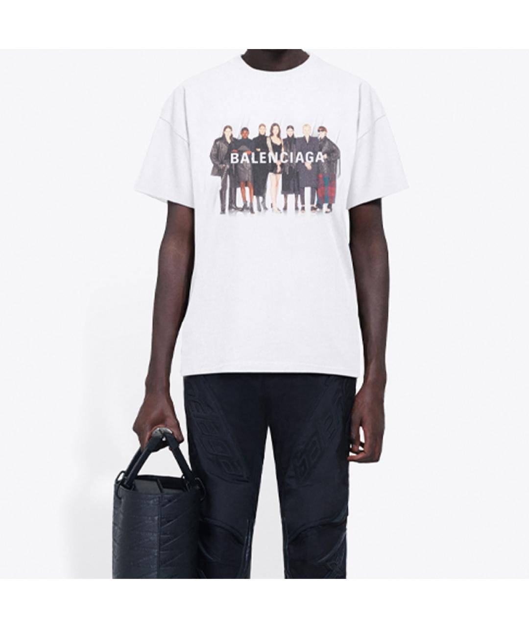 BALENCIAGA Белая хлопковая футболка, фото 3