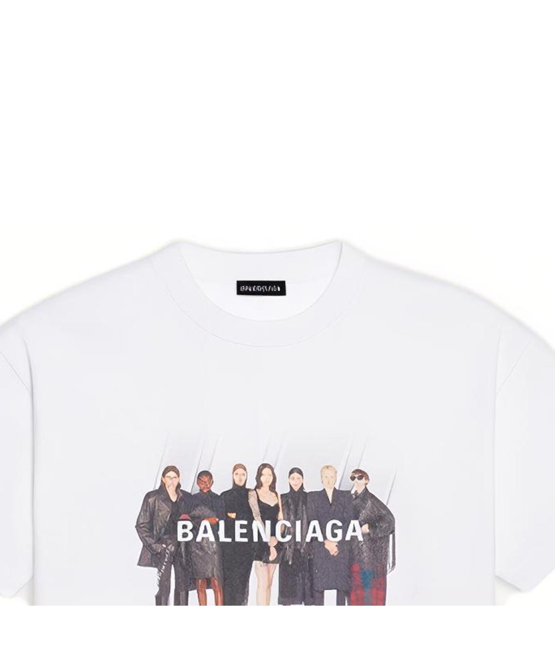 BALENCIAGA Белая хлопковая футболка, фото 5