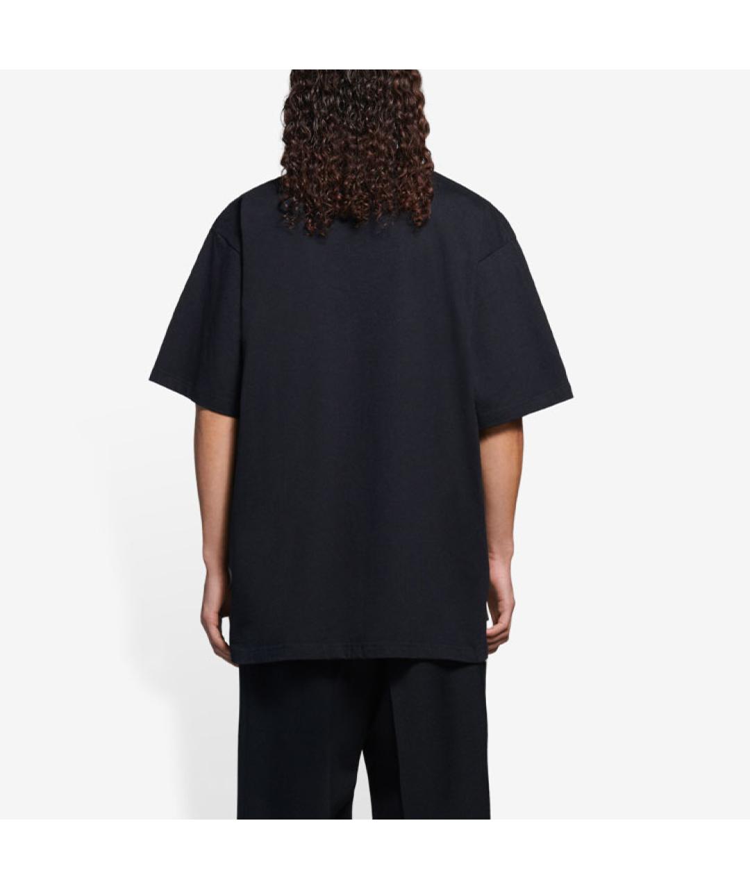 BALENCIAGA Черная хлопковая футболка, фото 4