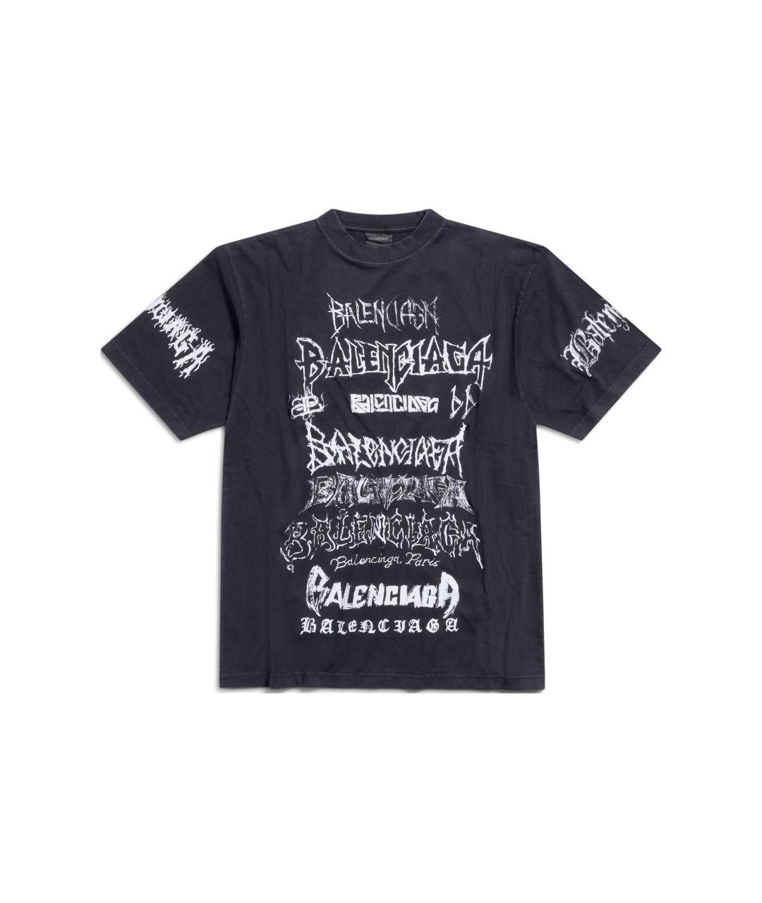 BALENCIAGA Черная хлопковая футболка, фото 1