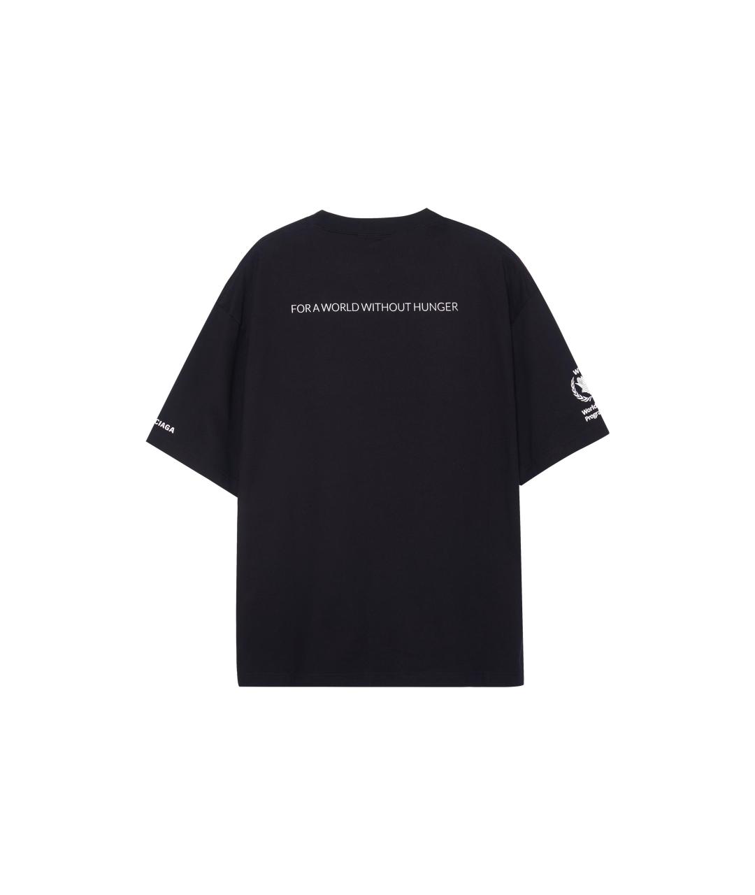 BALENCIAGA Черная хлопковая футболка, фото 2