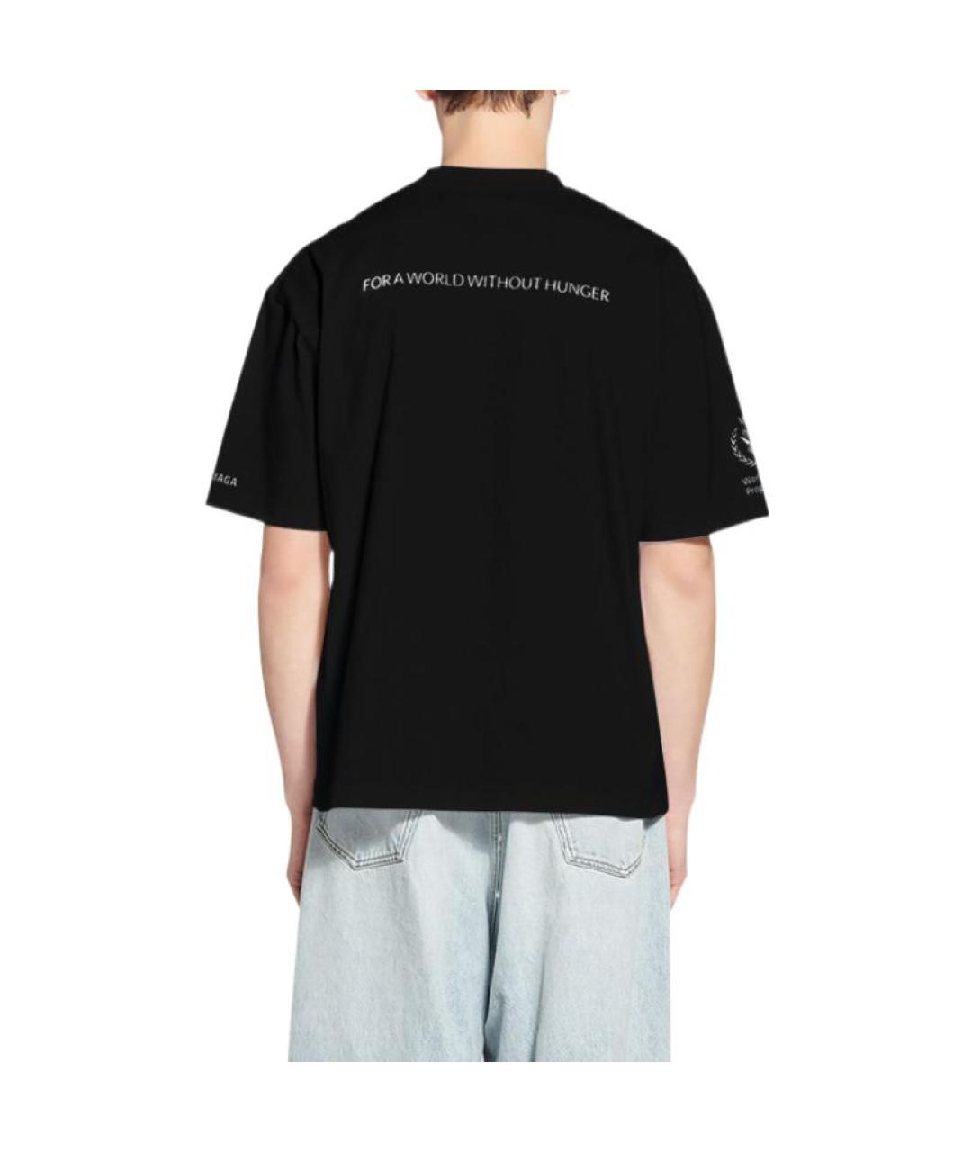 BALENCIAGA Черная хлопковая футболка, фото 4