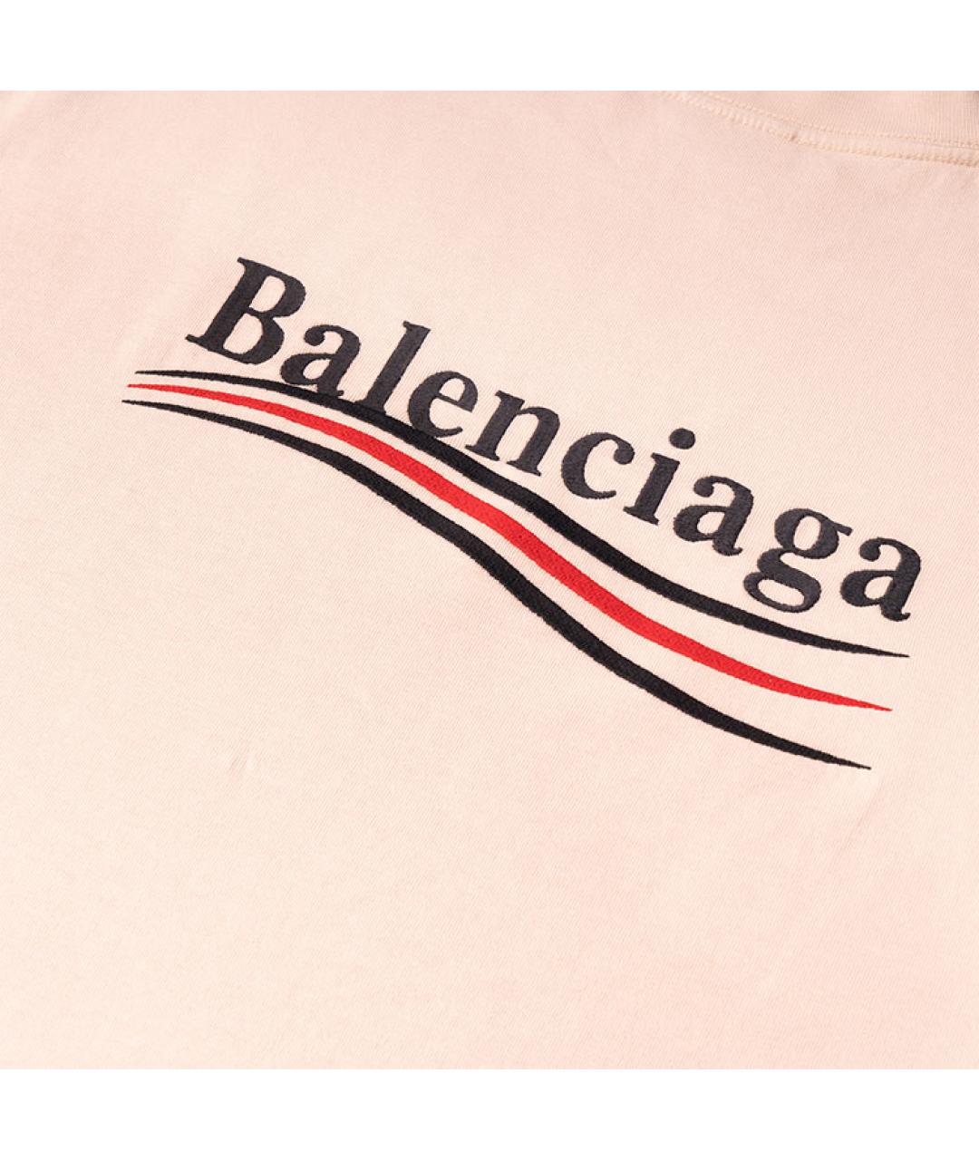 BALENCIAGA Бежевая хлопковая футболка, фото 6