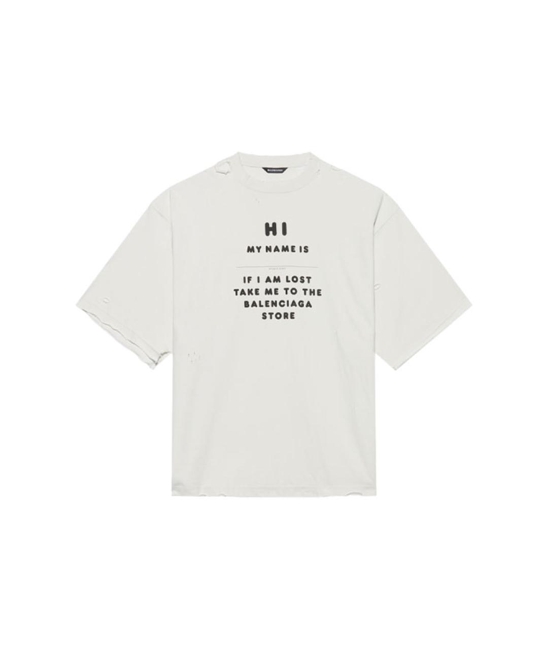 BALENCIAGA Белая хлопковая футболка, фото 1