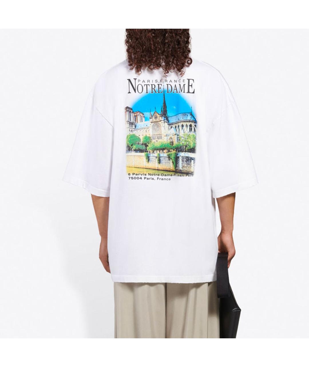BALENCIAGA Белая хлопковая футболка, фото 3