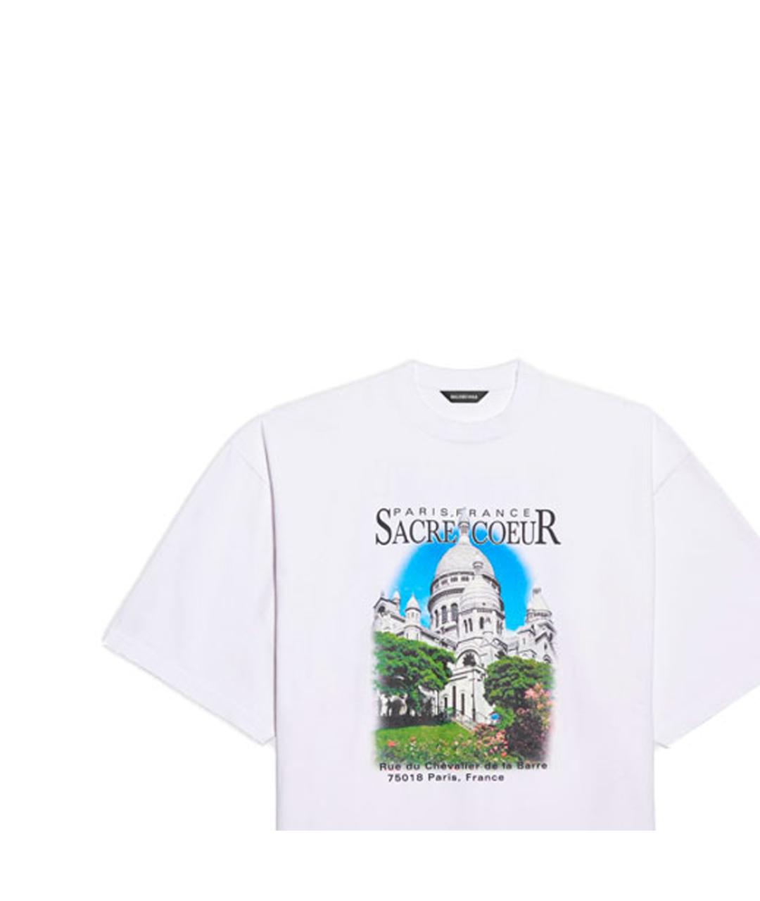 BALENCIAGA Белая хлопковая футболка, фото 7