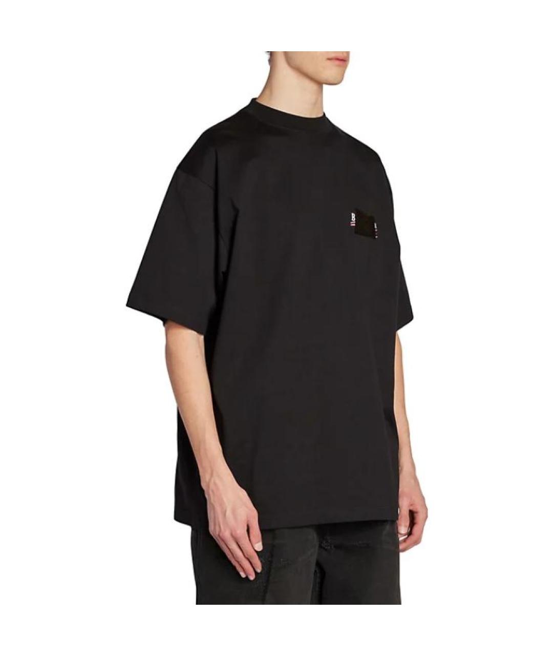 BALENCIAGA Черная хлопковая футболка, фото 5