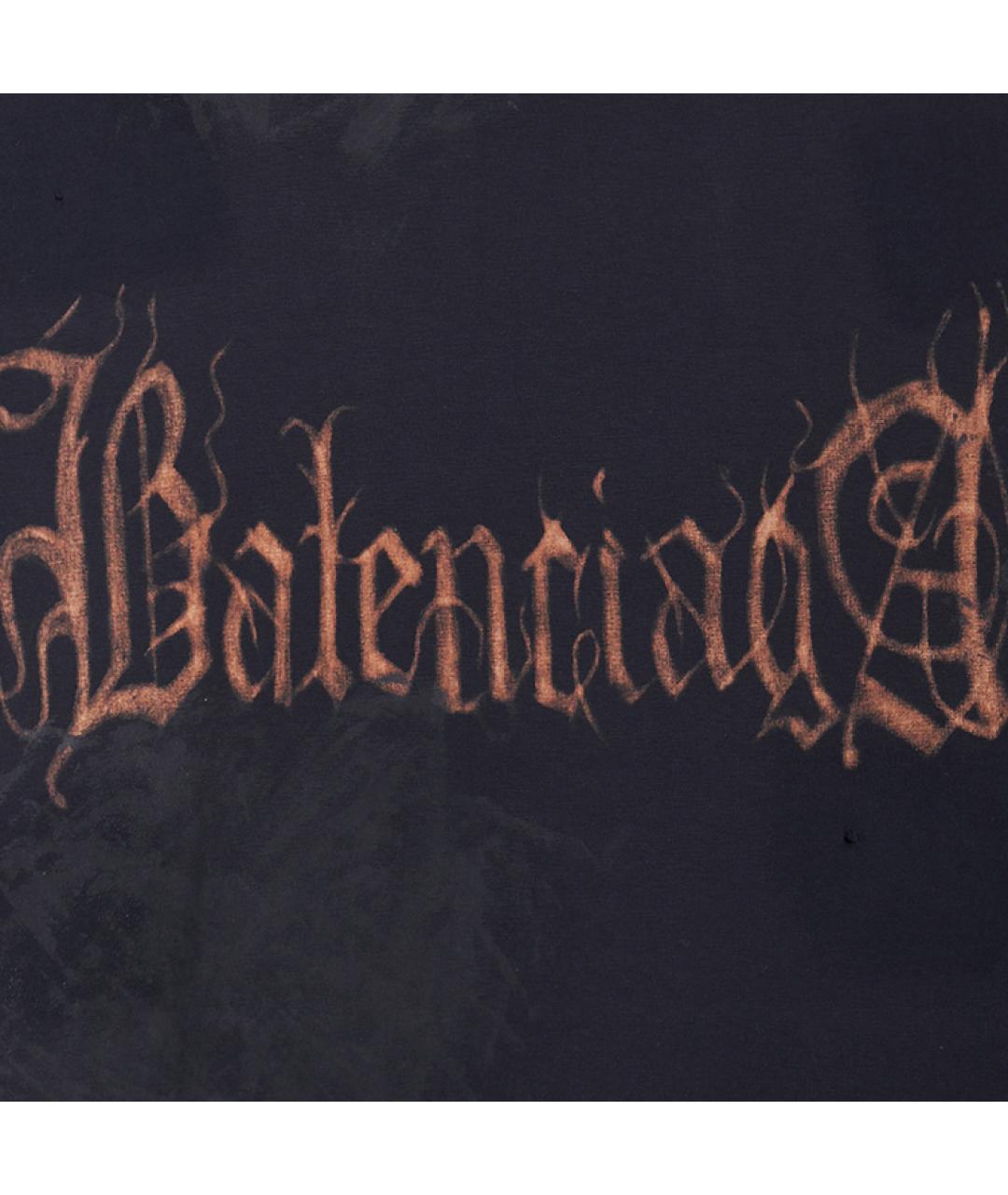 BALENCIAGA Черная хлопковая футболка, фото 5