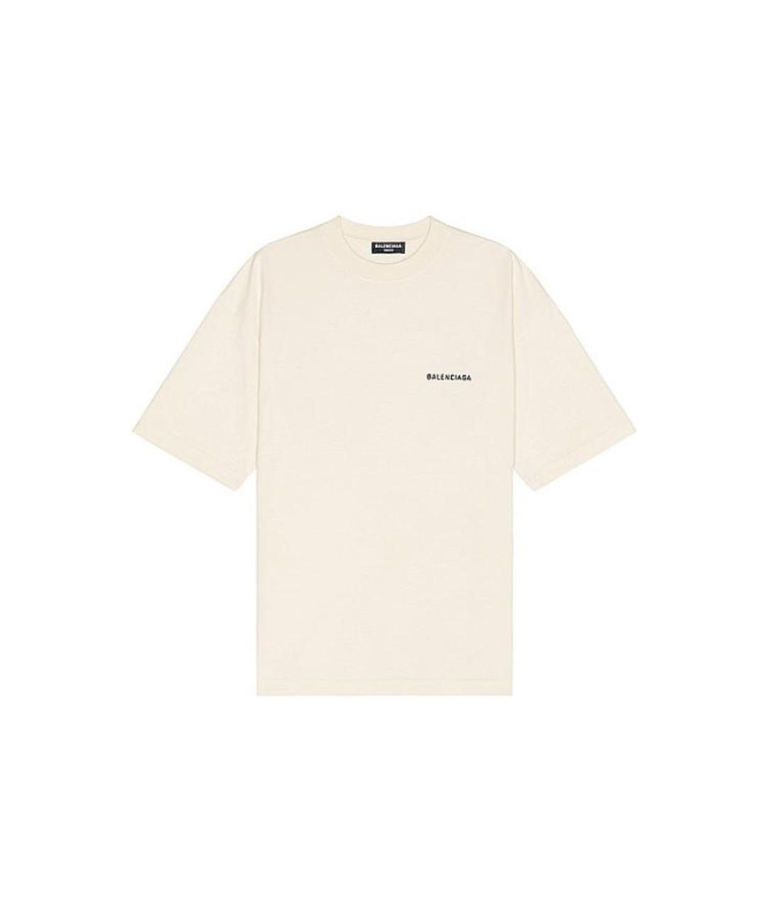 BALENCIAGA Бежевая хлопковая футболка, фото 1
