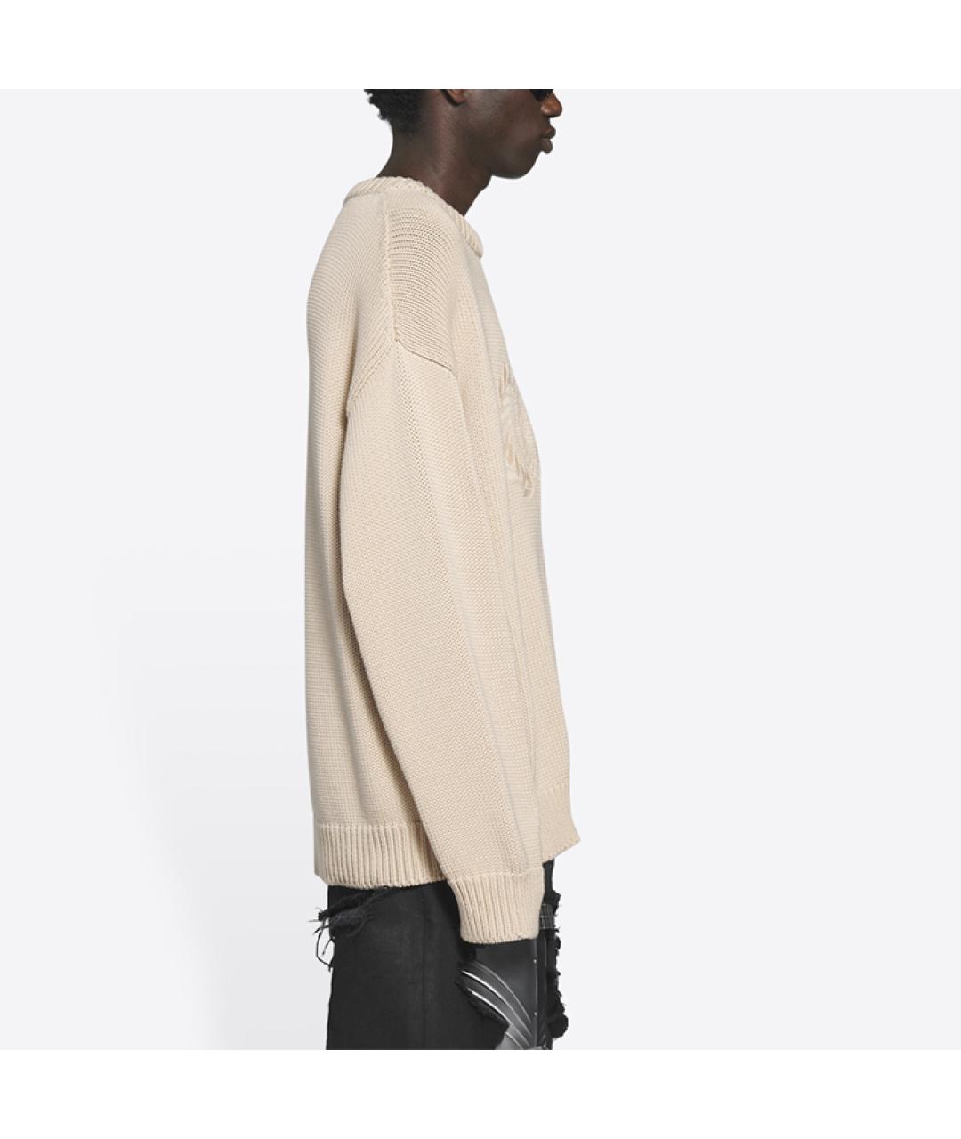 BALENCIAGA Бежевый кашемировый джемпер / свитер, фото 6