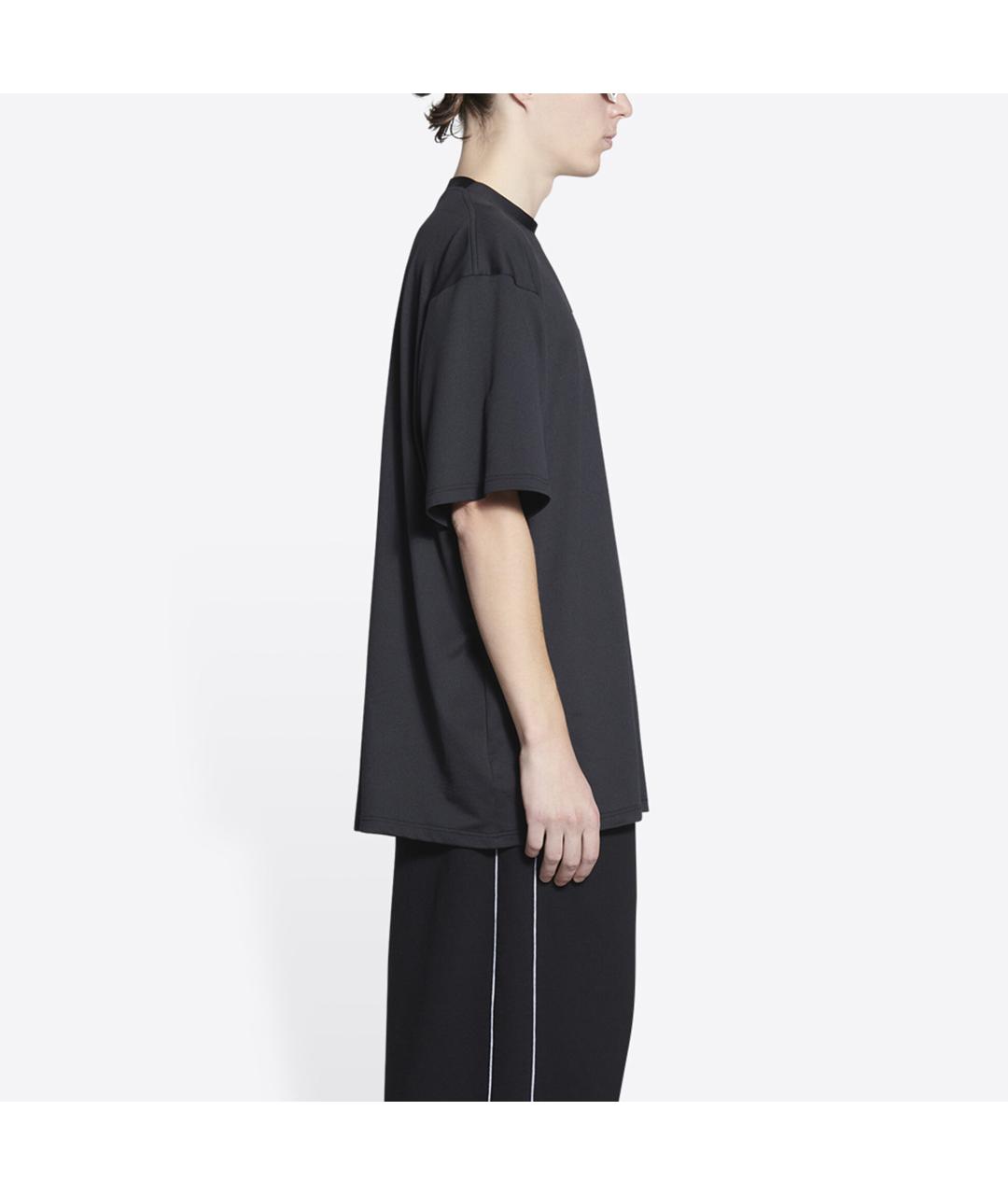 BALENCIAGA Черная хлопковая футболка, фото 6