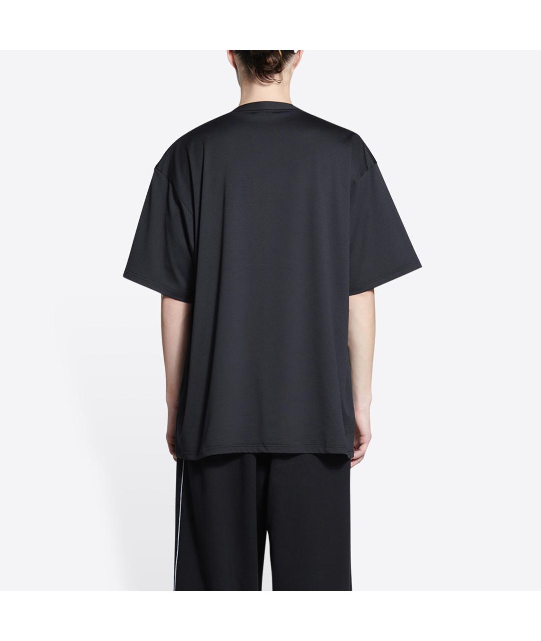 BALENCIAGA Черная хлопковая футболка, фото 5