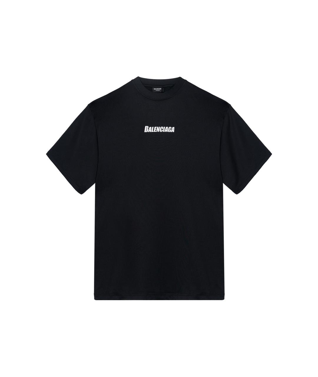 BALENCIAGA Черная хлопковая футболка, фото 1