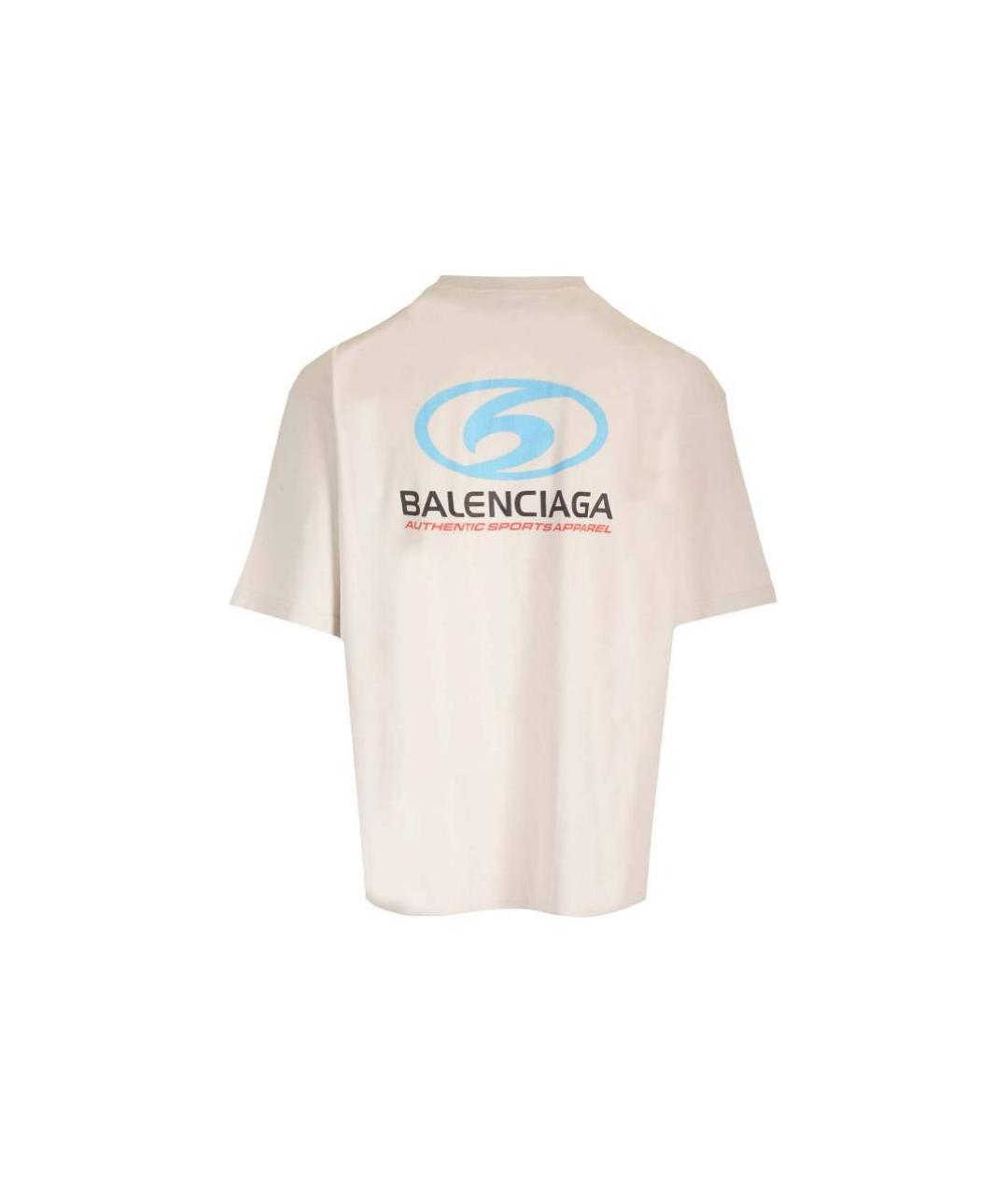 BALENCIAGA Белая хлопковая футболка, фото 4