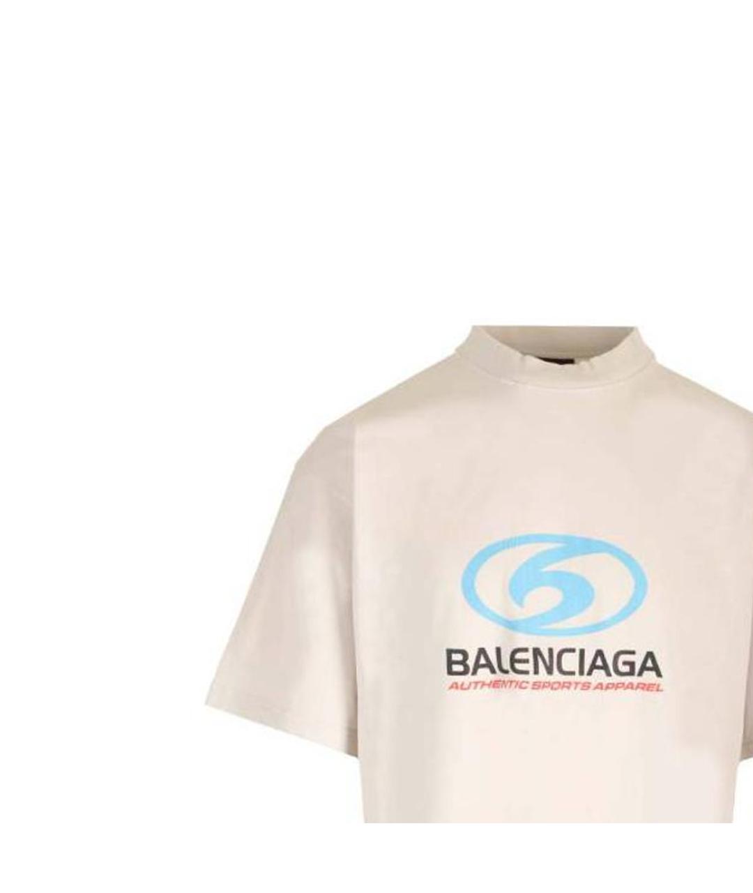 BALENCIAGA Белая хлопковая футболка, фото 5