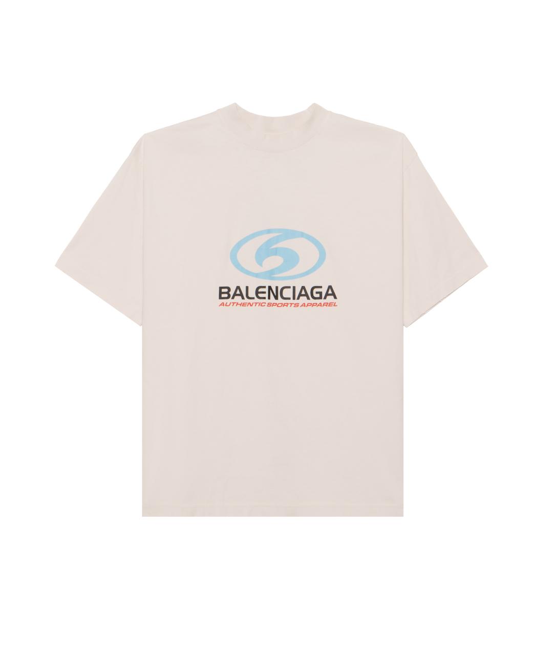 BALENCIAGA Белая хлопковая футболка, фото 1
