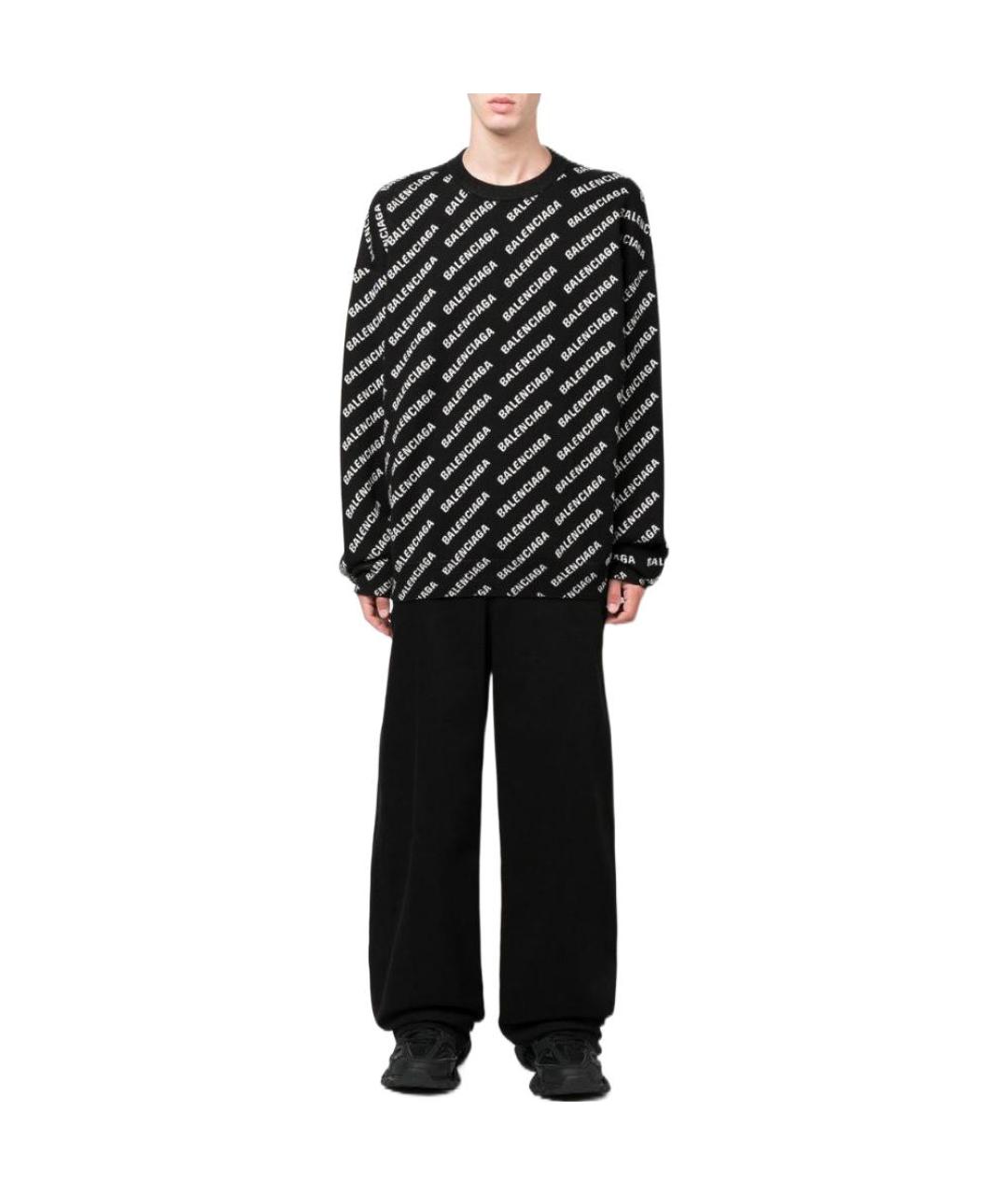 BALENCIAGA Черный кашемировый джемпер / свитер, фото 3