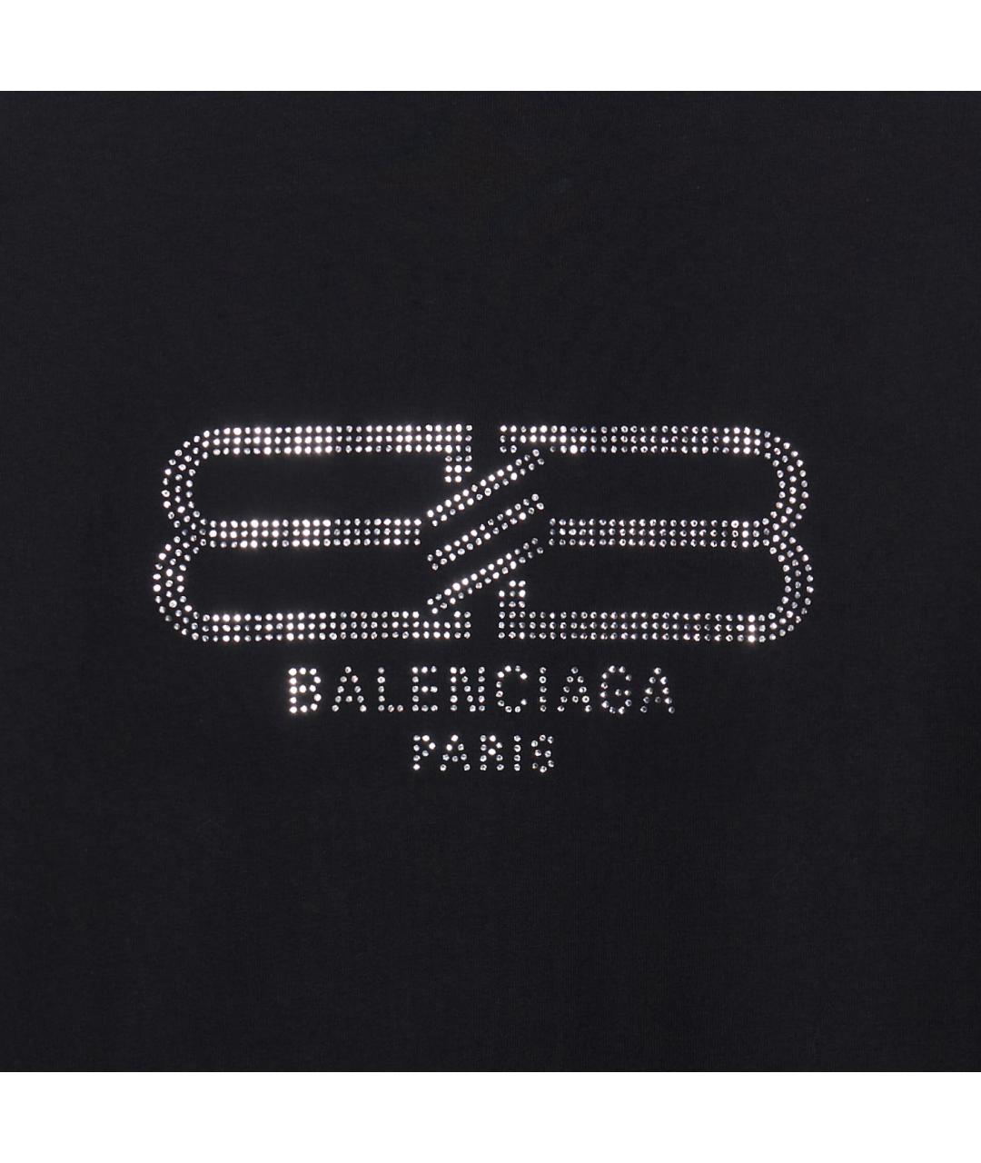 BALENCIAGA Черная хлопковая футболка, фото 3