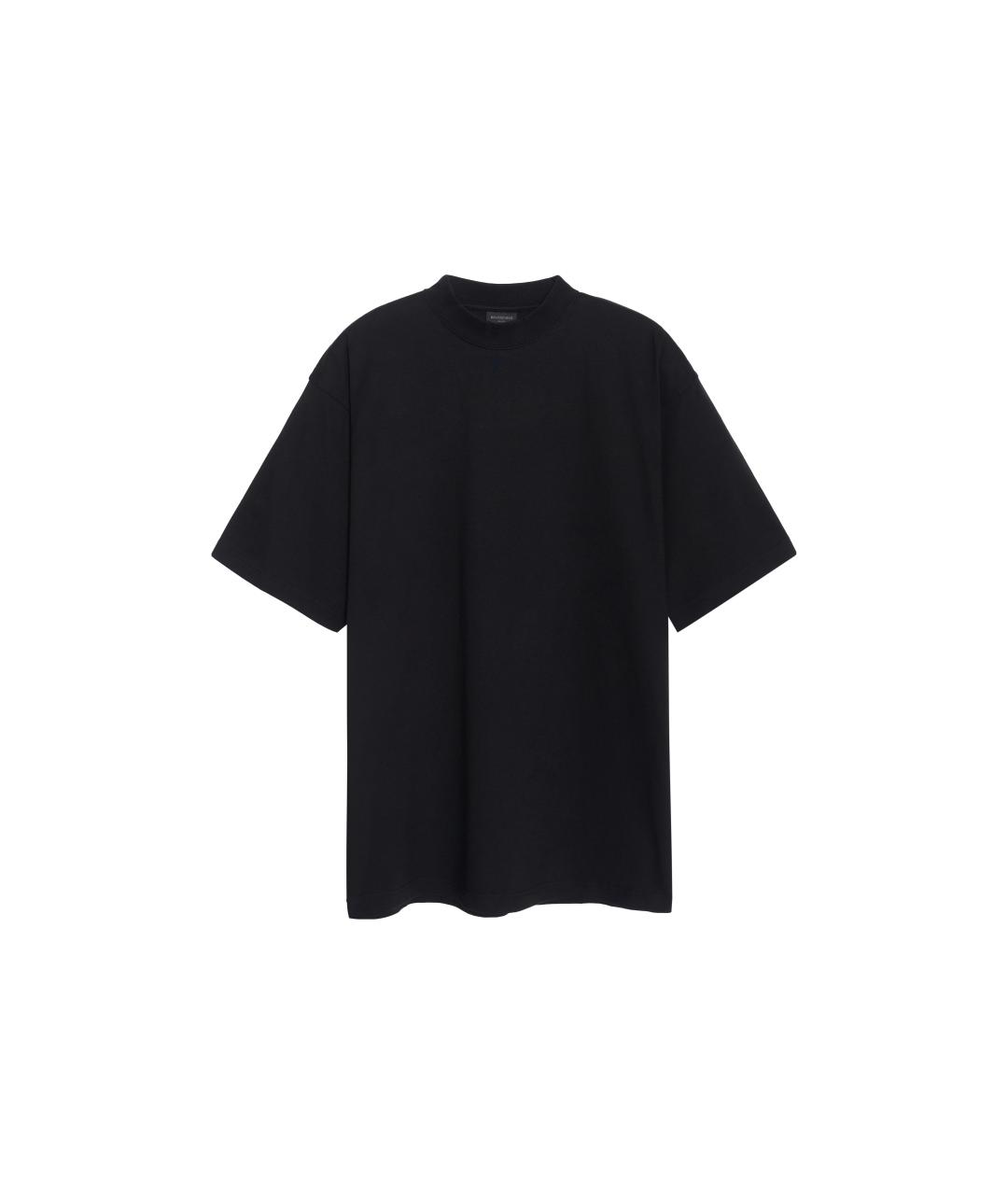 BALENCIAGA Черная хлопковая футболка, фото 2