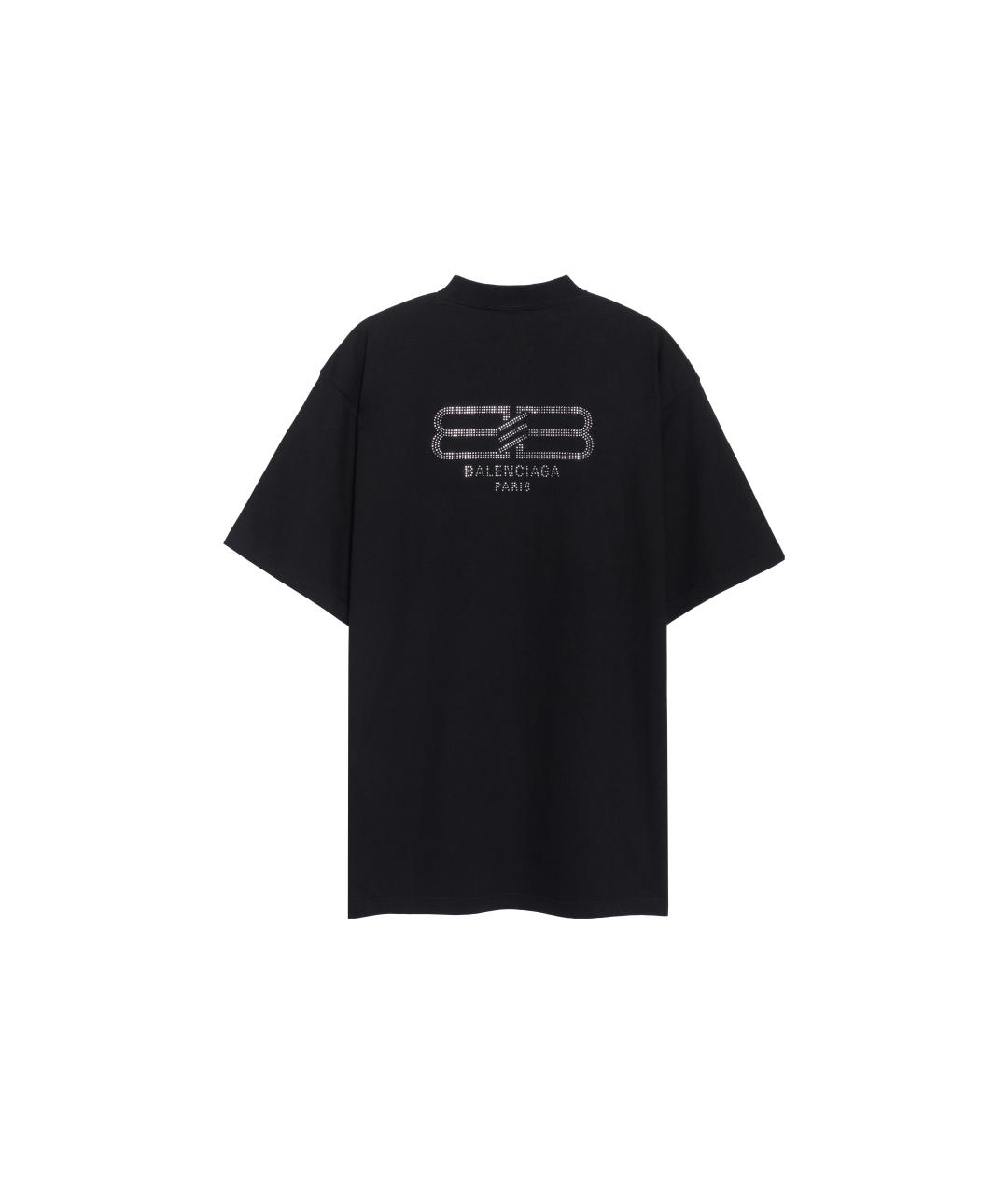 BALENCIAGA Черная хлопковая футболка, фото 1