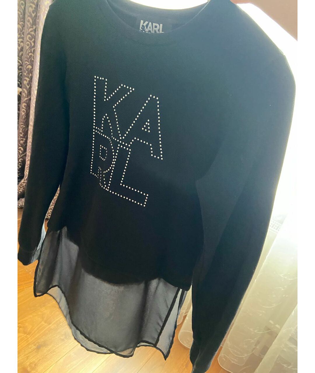 KARL LAGERFELD Черный хлопковый джемпер / свитер, фото 2