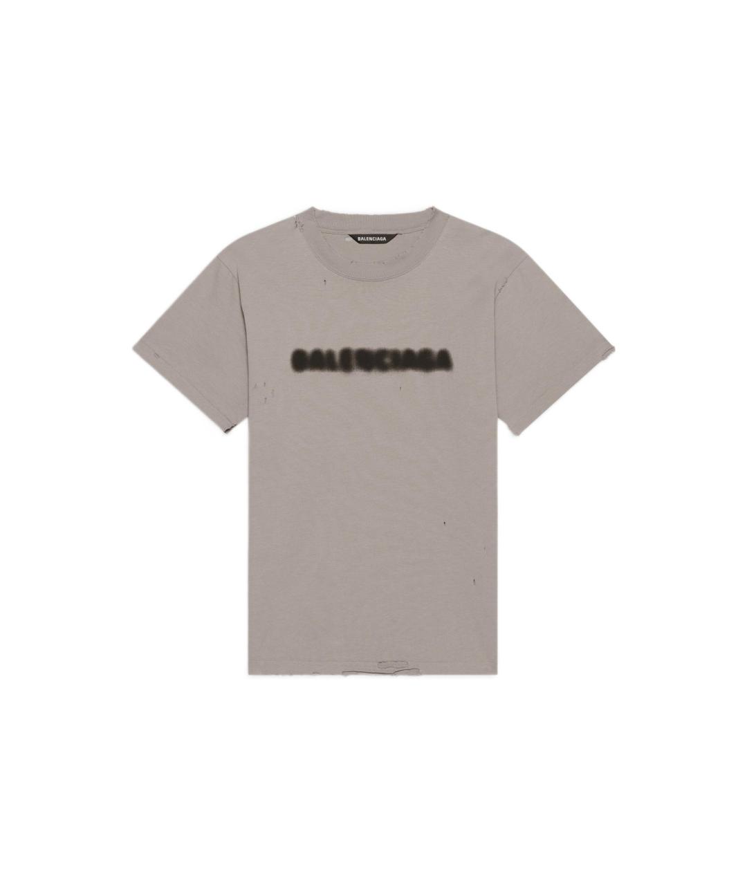 BALENCIAGA Серая хлопковая футболка, фото 1