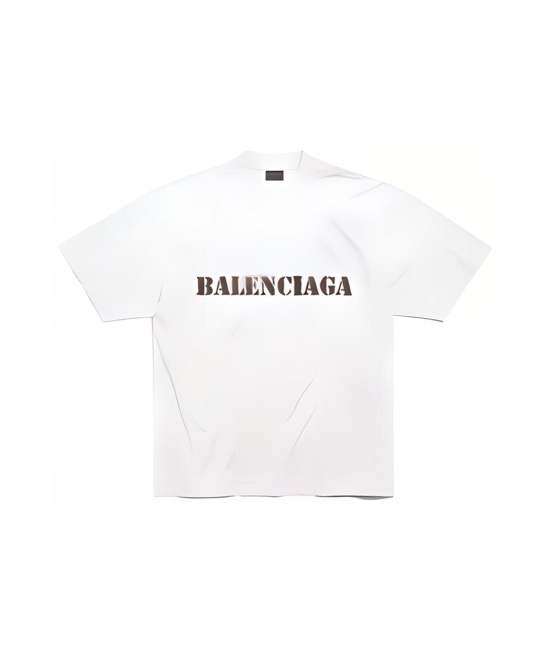 BALENCIAGA Белая хлопковая футболка, фото 1
