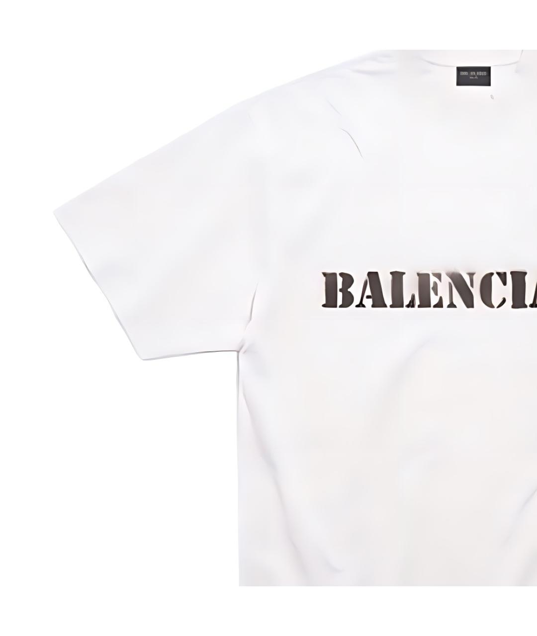 BALENCIAGA Белая хлопковая футболка, фото 7